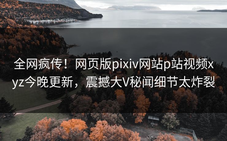 全网疯传！网页版pixiv网站p站视频xyz今晚更新，震撼大V秘闻细节太炸裂