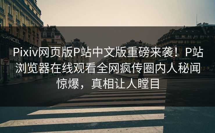 Pixiv网页版P站中文版重磅来袭！P站浏览器在线观看全网疯传圈内人秘闻惊爆，真相让人瞠目