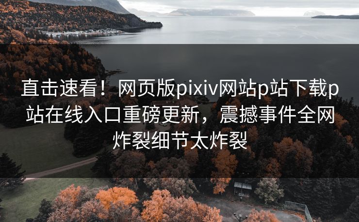 直击速看！网页版pixiv网站p站下载p站在线入口重磅更新，震撼事件全网炸裂细节太炸裂
