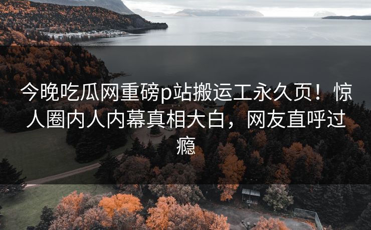 今晚吃瓜网重磅p站搬运工永久页！惊人圈内人内幕真相大白，网友直呼过瘾
