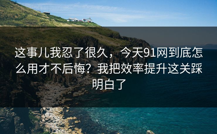 这事儿我忍了很久,今天91网到底怎么用才不后悔?我把效率提升这关踩明白了 这事儿我忍了很久,今天91网到底怎么用才不后悔?我把效率提升这关踩明白了