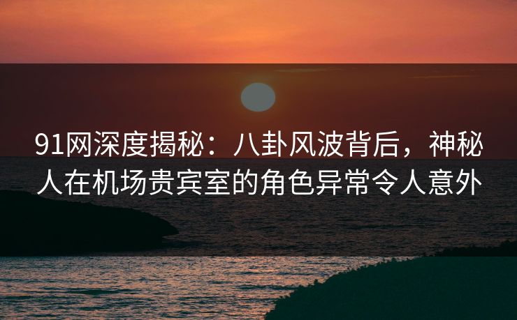 91网深度揭秘：八卦风波背后，神秘人在机场贵宾室的角色异常令人意外